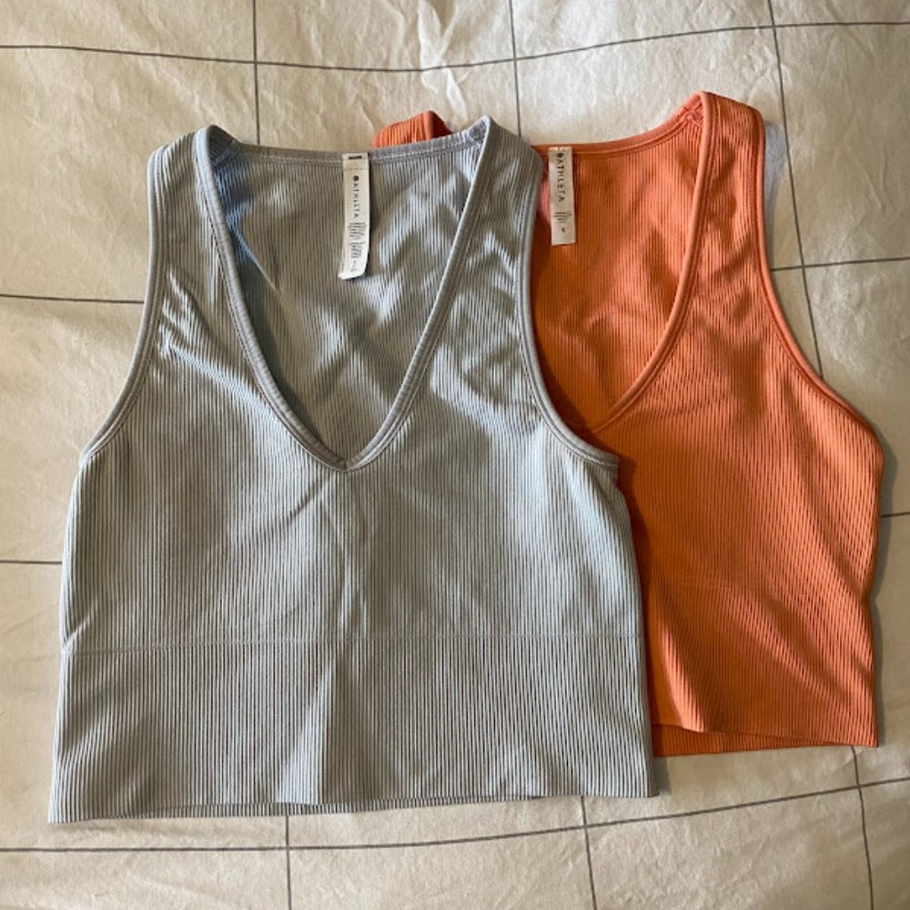 TWO Athleta Aurora Seamless Crop Rib Tanks